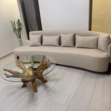 CanapĆ© Demi-Rond XXL "Horizon" ā 3 MĆØtres de Design Organique